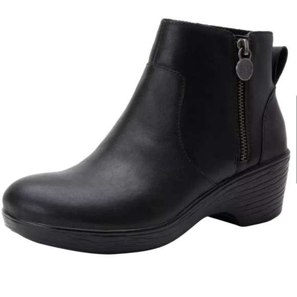 Alegria Serina SRI-601 Womens Black Leather Zipper Ankle & Booties size 38